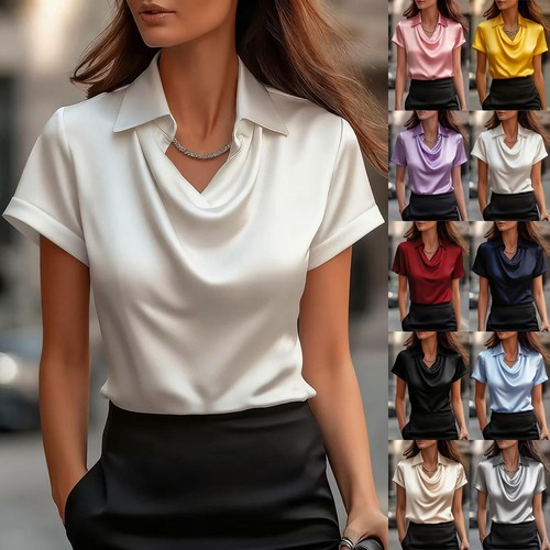 Ladies satin silk tee - ladies, shirts