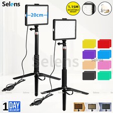 2× 8” LED Video Lighting Kit Portable Photo Light Stand Photography Studio Live