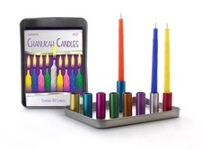 Magnetic Hanukkah Travel Menorah with Coloured Candles Jewish Chanukah MT-1001