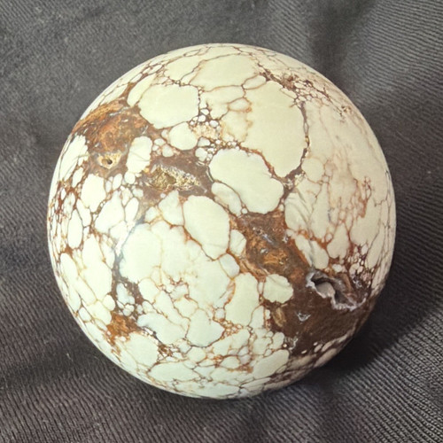 Polished brown white veined - &,