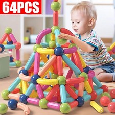 64Pcs Magnetic Tiles Building
