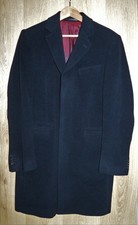 M&S Marks & Spencers Luxury Men’s Medium Black Overcoat Cashmere Blend Smart