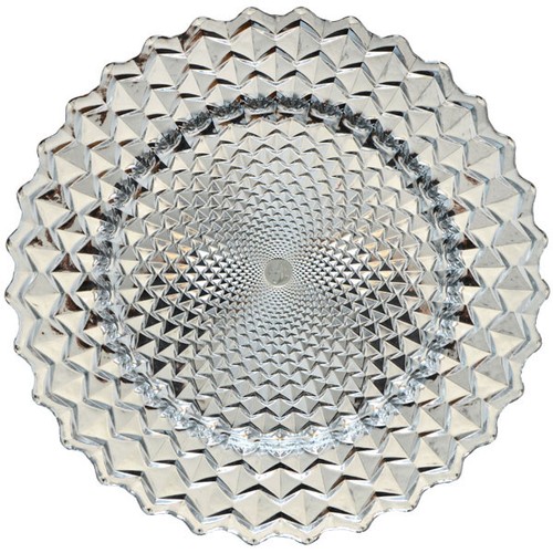 Glass spiral charger plate - glass,