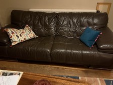 Natuzzi Brown Leather Sofa 3