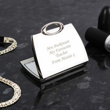 Personalised Engraved Silver Handbag Compact Mirror-Free Laser Engraving
