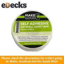 50mm x 90m Make Good Plasterboard Drywall Scrim Tape Rolls Plastering Tape