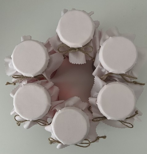 Handmade palest pink - jam, jar