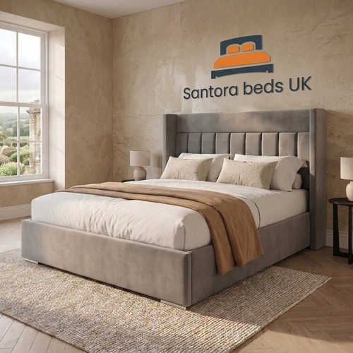 Winged panel bed frame plush - bed,