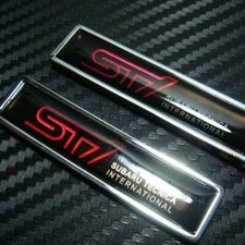 2Pcs Tuned STI Wing Side Fender Badge Impreza Legacy WRX Forester Black