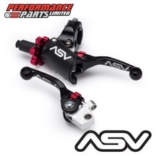 ASV Black F4 Short Brake + Clutch Lever with Pro Perch for Yamaha YZ250F 2024