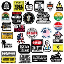150 PCS Hard Hat Stickers Funny Blue Collar Prank Meme Vinyl Waterproof Decals