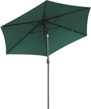 Sekey 2.7m Green Garden Parasol, Aluminum, Crank & Tilt, UV50+, 38mm Pole