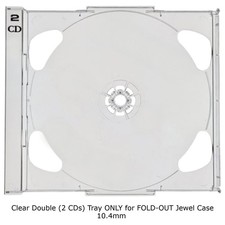 Clear Double (2 CDs) Tray for FOLD-OUT 10.4mm Jewel Case 2 Discs Tray Only LOT