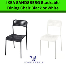 IKEA SANDSBERG Stackable Dining Chair Black or White Lightweight Kitchen Chair