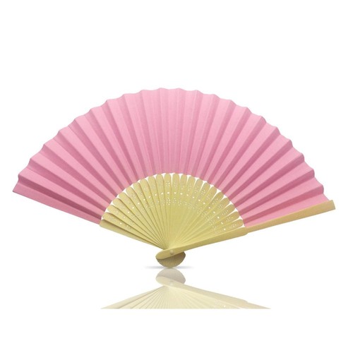 Pink paper hand held bamboo - pink,