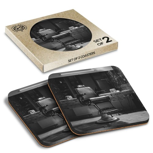 Boxed square coasters bw - -,
