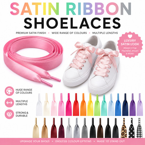 Satin ribbon shoelaces for - satin,