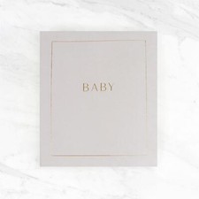 Baby's First Year Keepsake Journal Milestone Record Book Vegan Suede Hard Back