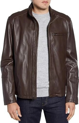 Mens lambskin leather jacket - leather,