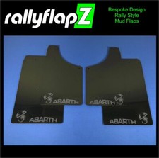 rallyflapZ | Mud Flaps to fit ABARTH 500 595 695 - Black 4mm PVC *S Medium Grey