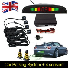 4 Parking Sensors LED Car Auto Backup Reverse Rear Radar System Alert Alarm Kit
