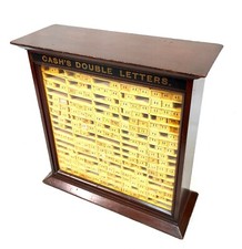 Antique Advertising - Shop Display Wooden Cash's Haberdashery Cabinet & Contents
