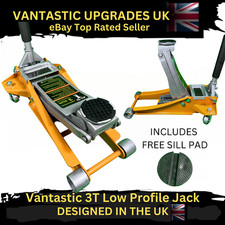 LOW ENTRY 3 TON TROLLEY JACK SUPPLIED WITH 1X SILL & 1X NON-SLIP SADDLE PUCK NEW