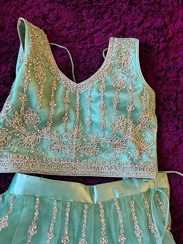 Girls light blue - blue, embroidered