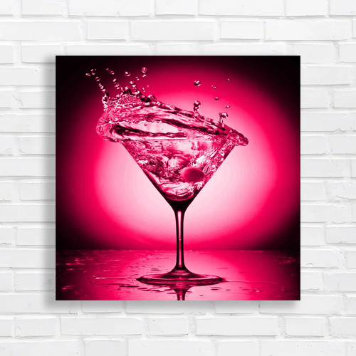 Martini glass splash square - glass,
