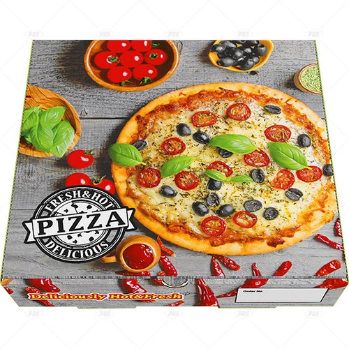 Printed design white pizza - design,