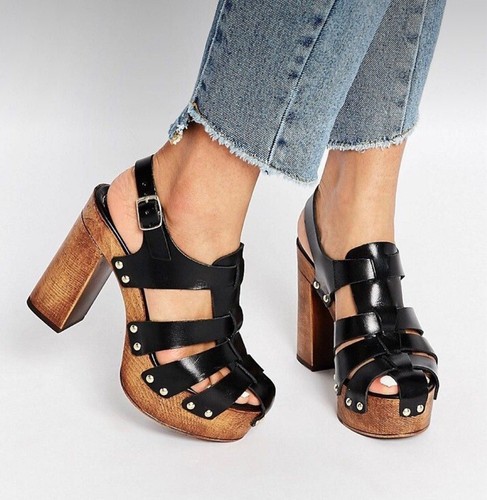 90s y2k chunky heels wood - chunky,