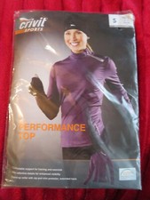 BNWT Ladies Crivit Sports Purple PerformanceTop With Reflective Detail Size10/12
