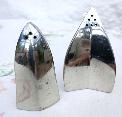 Vintage pair modernist salt - pair,