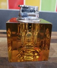 Murano Glass Ice Cube Lighter Orange Vintage Antonio Imperatore 70S