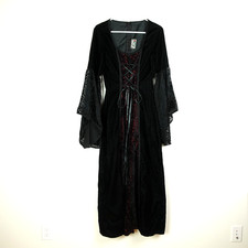 Lip Service Dress Womens SZ S Corset Bell Sleeve Punk Gothic Whimsigoth Witchy