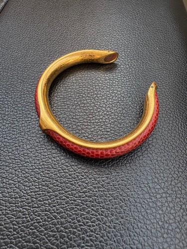 Hermes gold red leather - gold,