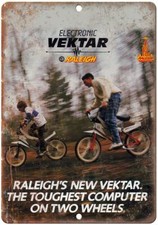 Raleigh Vektar BMX Racing Bicycle Ad Reproduction Metal Sign B497