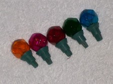 5x PIFCO Multicolour Faceted Festive Christmas Lights 7V 0.63W berry spare bulbs