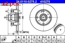 X2 PCS REAR BRAKE DISC ROTOS