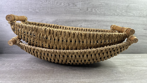 Set wicker baskets with - wicker,