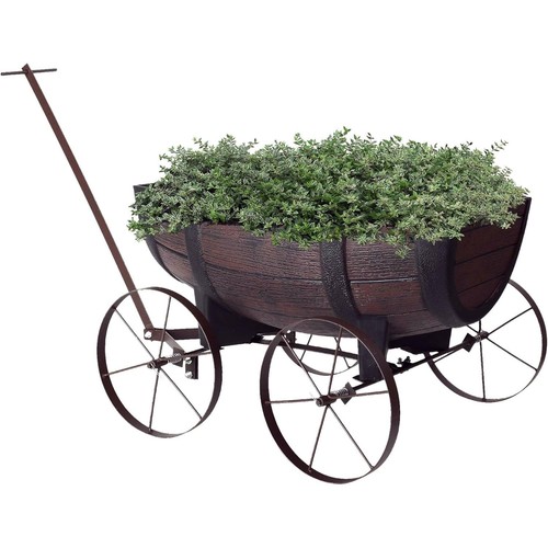 Garden half barrel flower - half,