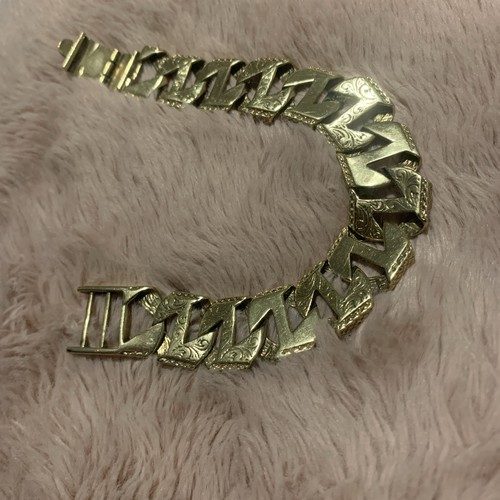 9ct gold link bracelet 40g - z,