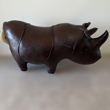 Omersa Out of Africa Rhinoceros Figurine (Small) - Leather, Vintage Mint, F/S JP