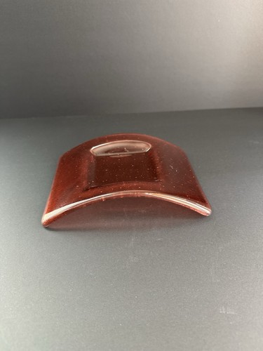 Vintage red art glass dish - glass,
