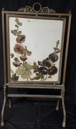 Vintage brass fire screen - vintage,