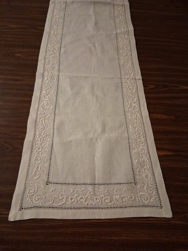 Natural hemstitch linen - hemstitch,