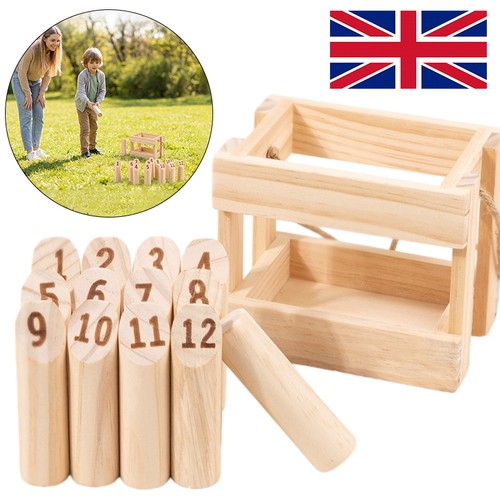 Game wooden skittles throwing - game,