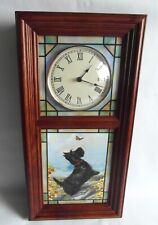 The Scottish Terrier Stained Glass Clock  Danbury Mint - Back Lit - Quartz Clock