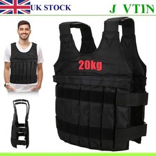 20kg 44lbs Adjustable Weighted Vest Workout Training Fitness Weight Jacket Men