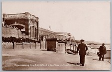CLACTON ON SEA Essex New Bandstand & East Beach RP Postcard, Postmarked 1917